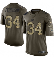 Men's Nike Indianapolis Colts #34 Josh Ferguson Elite Green Salute to Service NFL Jersey