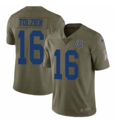 Men's Nike Indianapolis Colts #16 Scott Tolzien Limited Olive 2017 Salute to Service NFL Jersey
