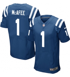 Men's Nike Indianapolis Colts #1 Pat McAfee Elite Royal Blue Team Color NFL Jersey