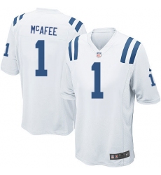 Men's Nike Indianapolis Colts #1 Pat McAfee Game White NFL Jersey