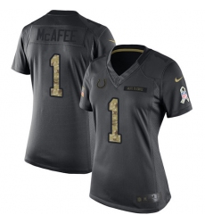 Women's Nike Indianapolis Colts #1 Pat McAfee Limited Black 2016 Salute to Service NFL Jersey
