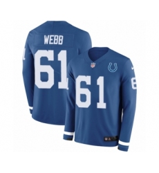 Youth Nike Indianapolis Colts #61 J'Marcus Webb Limited Blue Therma Long Sleeve NFL Jersey