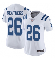 Women's Nike Indianapolis Colts #26 Clayton Geathers White Vapor Untouchable Limited Player NFL Jersey
