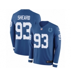 Men's Nike Indianapolis Colts #93 Jabaal Sheard Limited Blue Therma Long Sleeve NFL Jersey