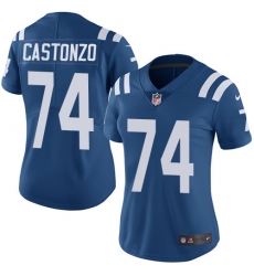 Women's Nike Indianapolis Colts #74 Anthony Castonzo Royal Blue Team Color Vapor Untouchable Limited Player NFL Jersey