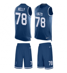 Men's Nike Indianapolis Colts #78 Ryan Kelly Limited Royal Blue Tank Top Suit NFL Jersey