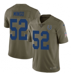 Men's Nike Indianapolis Colts #52 Barkevious Mingo Limited Olive 2017 Salute to Service NFL Jersey