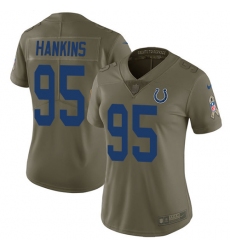 Women's Nike Indianapolis Colts #95 Johnathan Hankins Limited Olive 2017 Salute to Service NFL Jersey