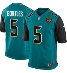 Men's Nike Jacksonville Jaguars #5 Blake Bortles Game Teal Green Team Color NFL Jersey