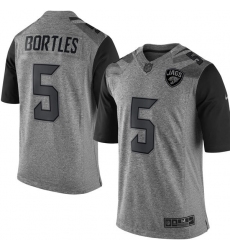 Men's Nike Jacksonville Jaguars #5 Blake Bortles Limited Gray Gridiron NFL Jersey