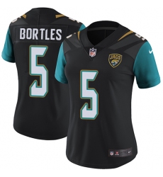 Women's Nike Jacksonville Jaguars #5 Blake Bortles Black Alternate Vapor Untouchable Limited Player NFL Jersey