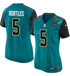 Women's Nike Jacksonville Jaguars #5 Blake Bortles Game Teal Green Team Color NFL Jersey