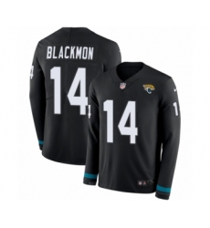 Men's Nike Jacksonville Jaguars #14 Justin Blackmon Limited Black Therma Long Sleeve NFL Jersey