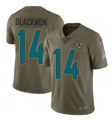 Men's Nike Jacksonville Jaguars #14 Justin Blackmon Limited Olive 2017 Salute to Service NFL Jersey
