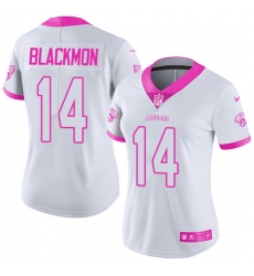 Women's Nike Jacksonville Jaguars #14 Justin Blackmon Limited White/Pink Rush Fashion NFL Jersey