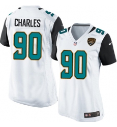 Women's Nike Jacksonville Jaguars #90 Stefan Charles Game White NFL Jersey