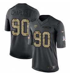 Youth Nike Jacksonville Jaguars #90 Stefan Charles Limited Black 2016 Salute to Service NFL Jersey