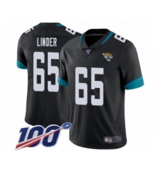 Men's Jacksonville Jaguars #65 Brandon Linder Black Team Color Vapor Untouchable Limited Player 100th Season Football Jersey