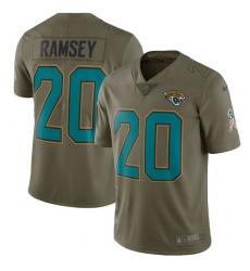Men's Nike Jacksonville Jaguars #20 Jalen Ramsey Limited Olive 2017 Salute to Service NFL Jersey