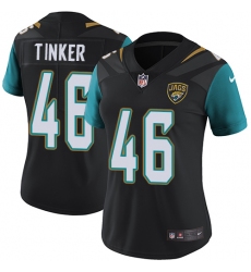 Women's Nike Jacksonville Jaguars #46 Carson Tinker Black Alternate Vapor Untouchable Limited Player NFL Jersey