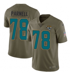 Youth Nike Jacksonville Jaguars #78 Jermey Parnell Limited Olive 2017 Salute to Service NFL Jersey