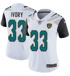 Women's Nike Jacksonville Jaguars #33 Chris Ivory Elite White NFL Jersey