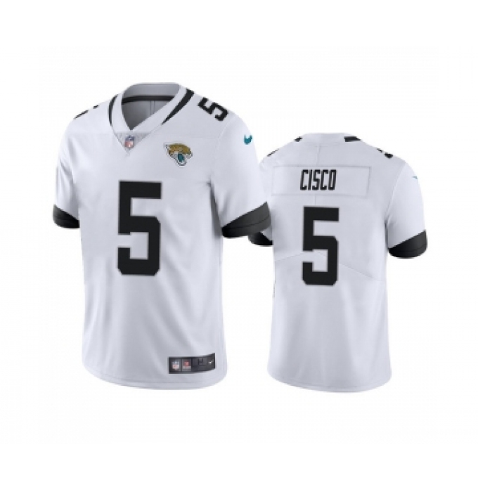 Men's Jacksonville Jaguars #5 Andre Cisco White Vapor Untouchable Limited Stitched Jersey