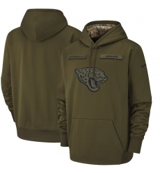 Men'sJacksonville Jaguars Nike Olive Salute to Service Sideline Therma Performance Pullover Hoodie