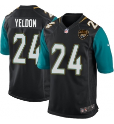 Men's Nike Jacksonville Jaguars #24 T.J. Yeldon Game Black Alternate NFL Jersey