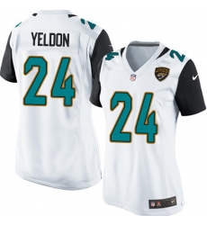 Women's Nike Jacksonville Jaguars #24 T.J. Yeldon Game White NFL Jersey