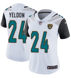 Women's Nike Jacksonville Jaguars #24 T.J. Yeldon White Vapor Untouchable Limited Player NFL Jersey