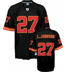 Reebok Kansas City Chiefs #27 Larry Johnson Black Alternate Premier EQT Throwback NFL Jersey