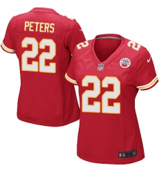 Women's Nike Kansas City Chiefs #22 Marcus Peters Game Red Team Color NFL Jersey