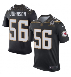 Men's Nike Kansas City Chiefs #56 Derrick Johnson Elite Black Team Irvin 2016 Pro Bowl NFL Jersey