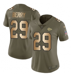 Women's Nike Kansas City Chiefs #29 Eric Berry Limited Olive/Gold 2017 Salute to Service NFL Jersey