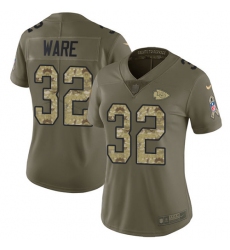 Women's Nike Kansas City Chiefs #32 Spencer Ware Limited Olive/Camo 2017 Salute to Service NFL Jersey