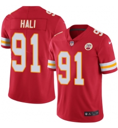 Men's Nike Kansas City Chiefs #91 Tamba Hali Red Team Color Vapor Untouchable Limited Player NFL Jersey