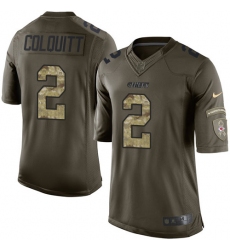 Men's Nike Kansas City Chiefs #2 Dustin Colquitt Elite Green Salute to Service NFL Jersey