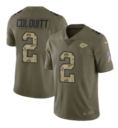 Men's Nike Kansas City Chiefs #2 Dustin Colquitt Limited Olive/Camo 2017 Salute to Service NFL Jersey