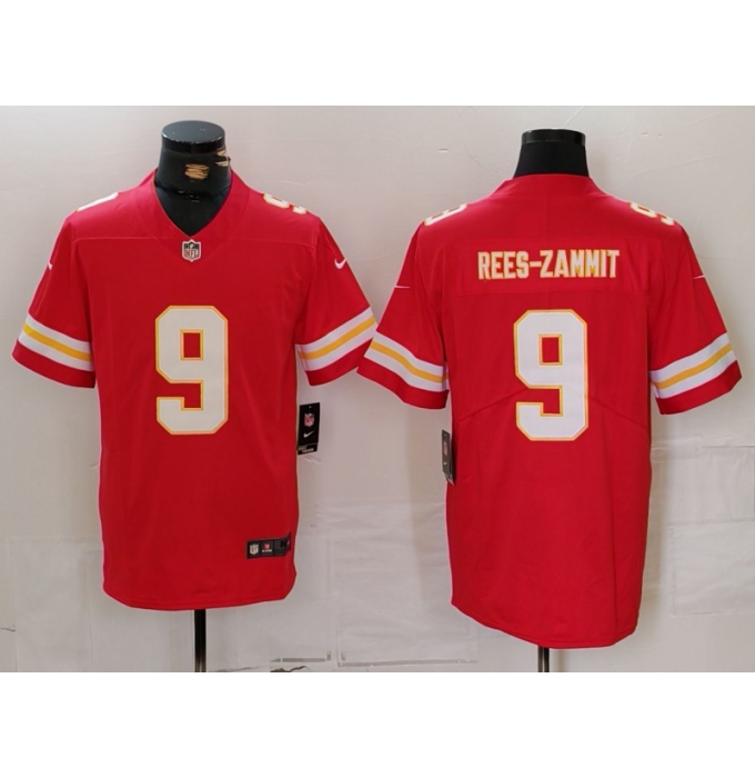 Men's Kansas City Chiefs #9 Louis Rees Zammit Red Vapor Limited Stitched Jersey