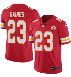 Men's Nike Kansas City Chiefs #23 Phillip Gaines Red Team Color Vapor Untouchable Limited Player NFL Jersey