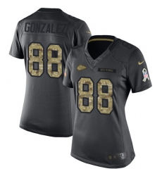 Women's Nike Kansas City Chiefs #88 Tony Gonzalez Limited Black 2016 Salute to Service NFL Jersey