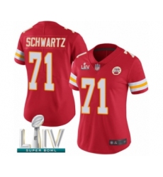 Women's Kansas City Chiefs #71 Mitchell Schwartz Red Team Color Vapor Untouchable Limited Player Super Bowl LIV Bound Football Jersey