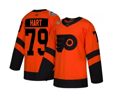 Men's Philadelphia Flyers #79 Carter Hart Orange 2021 Reverse